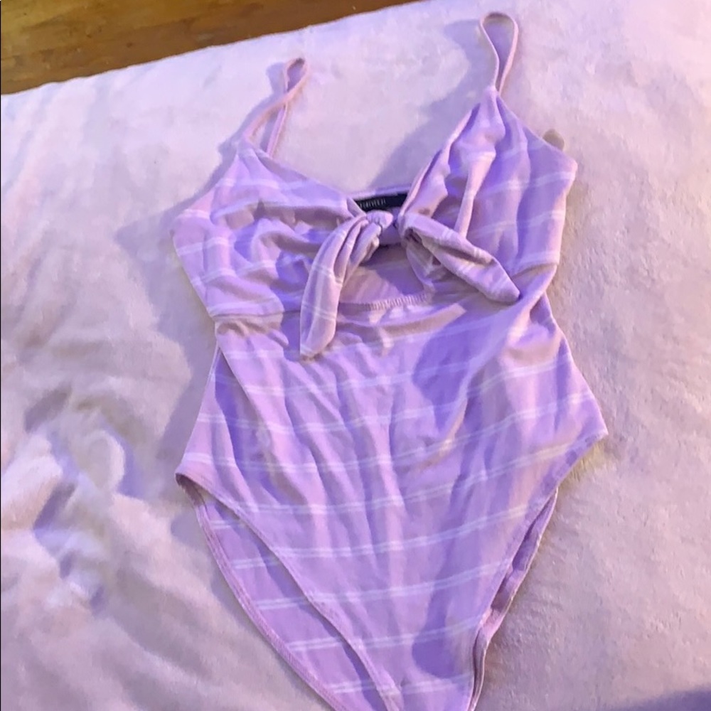 Light purple striped bodysuit